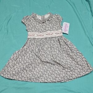 Bonnie Jean Black and White Floral Dress